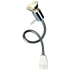 146632, DIO FLEX PLUG GU10 светильник SLV с вилкой и выключателем для лампы GU10 50Вт макс., хром / белый