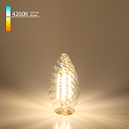 Филаментная светодиодная лампа Свеча витая F 7W 4200K E14 прозрачный BLE1414
